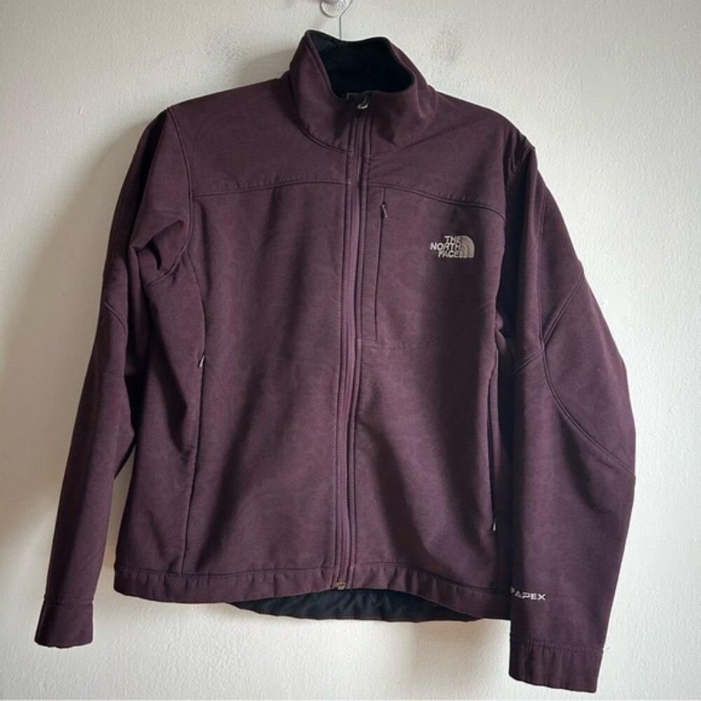 The North Face Sz M TNF Apex Burgundy Printed Jacket